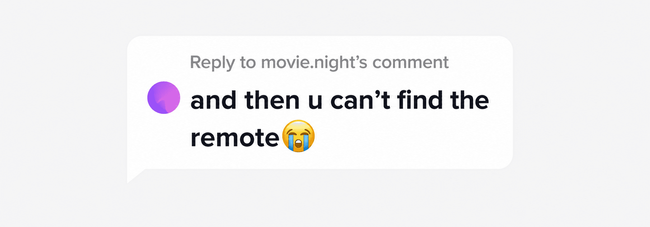 Anonymized public TikTok reply reference about losing a remote
