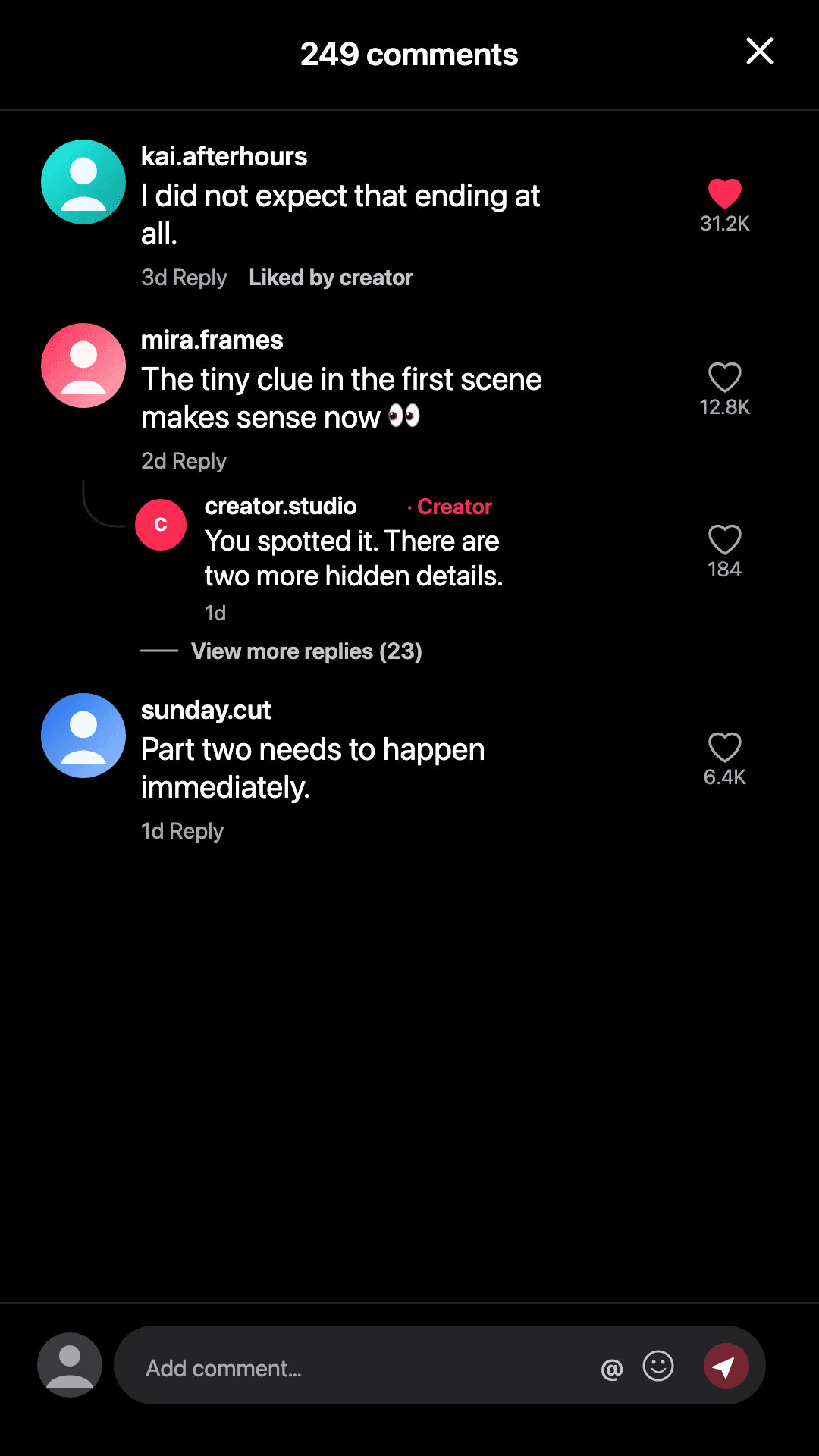 Fictional story reaction comment section mockup generated with this site